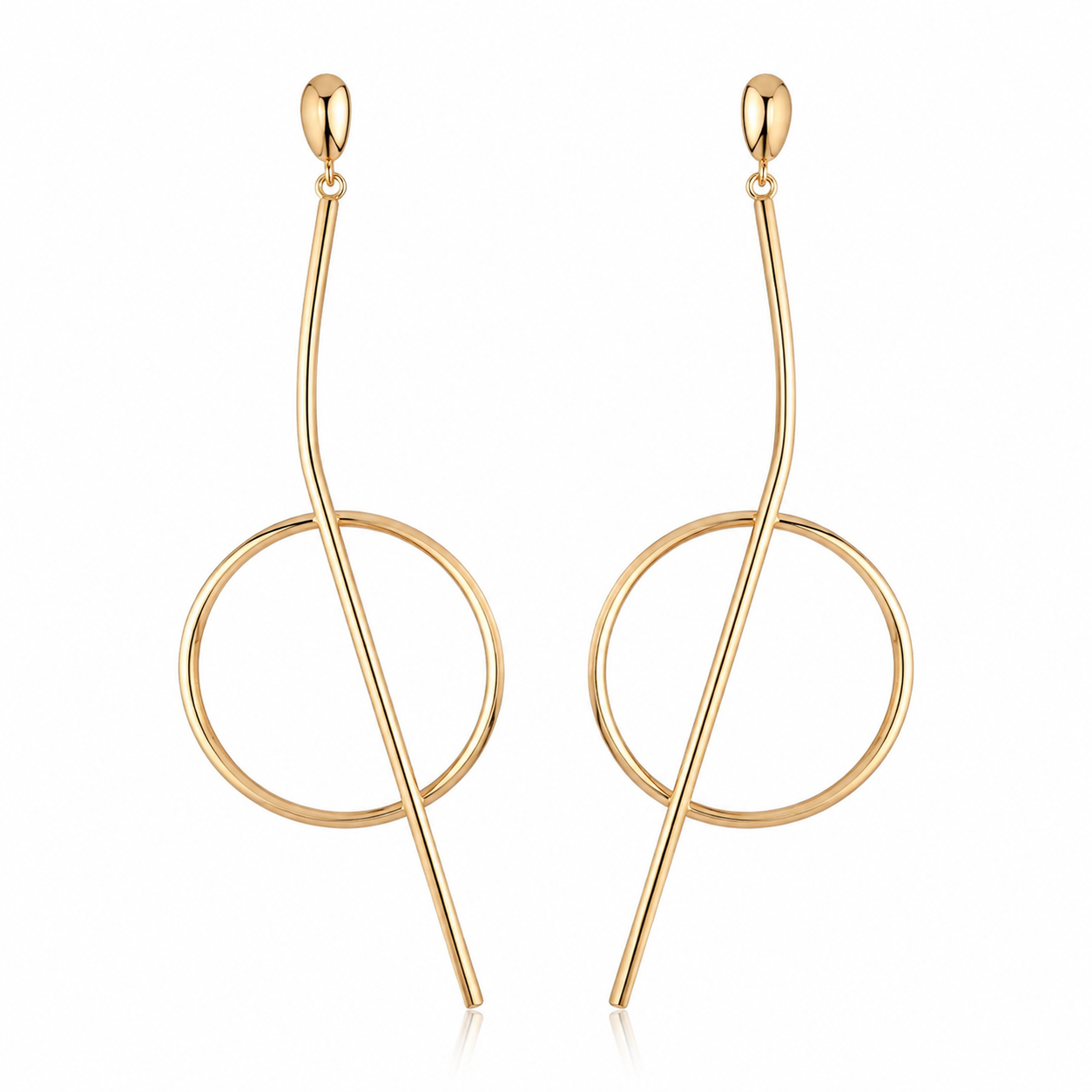 Geometric Line Drop Earrings