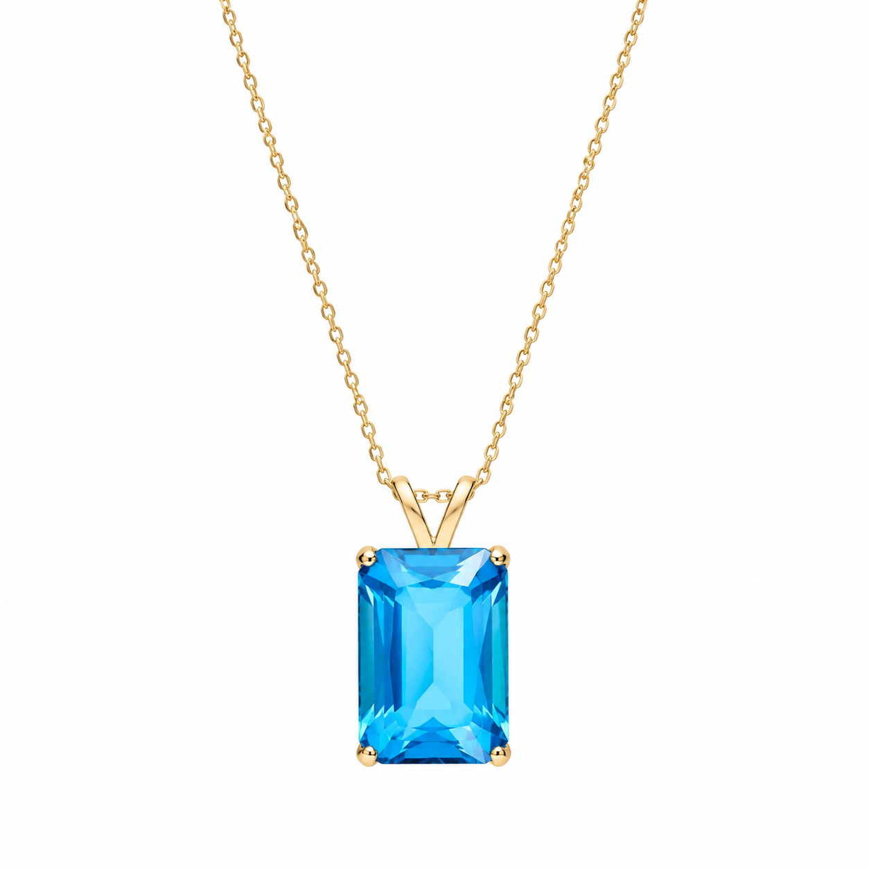 Geometric Cut Faux Gem Pendant Necklace