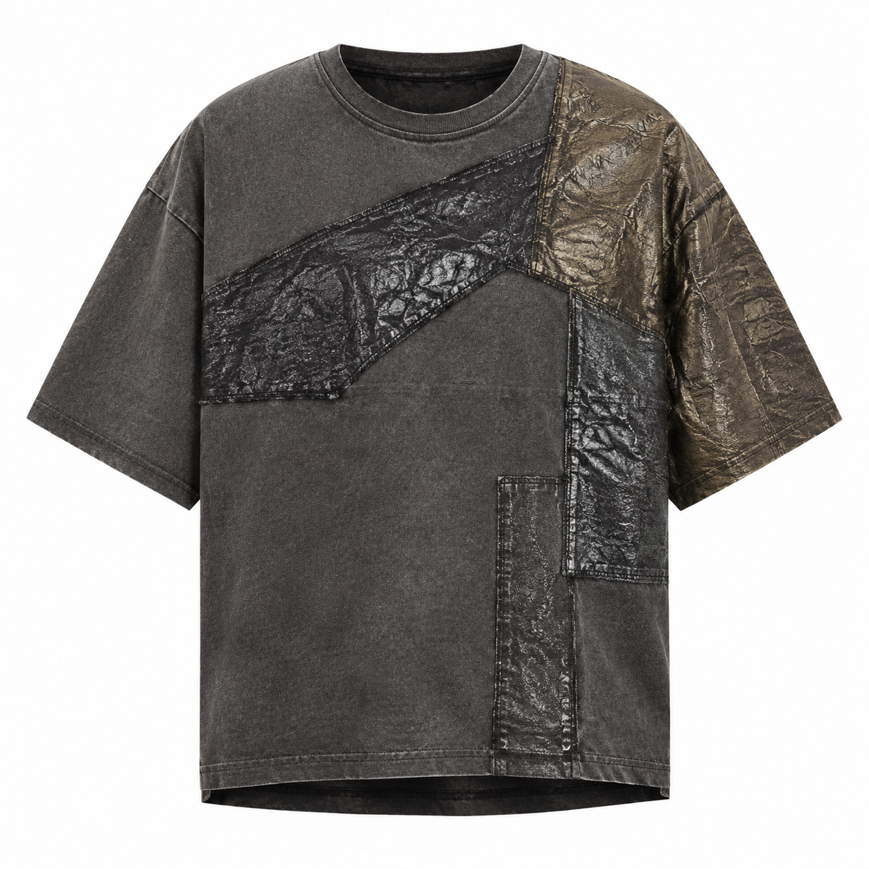 Vintage Metal Patchwork Oversized Tee