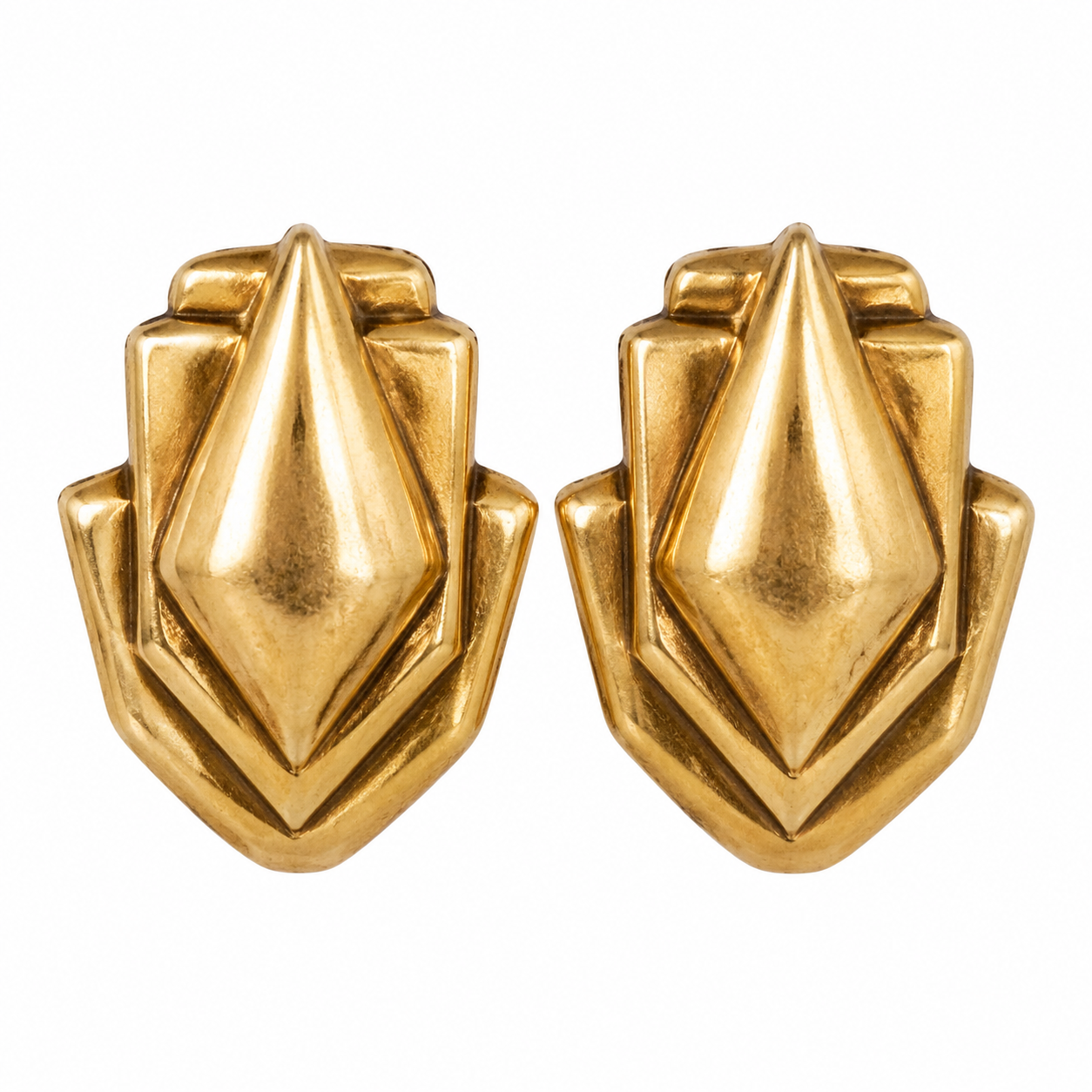 Vintage Geometric Clip-On Earrings