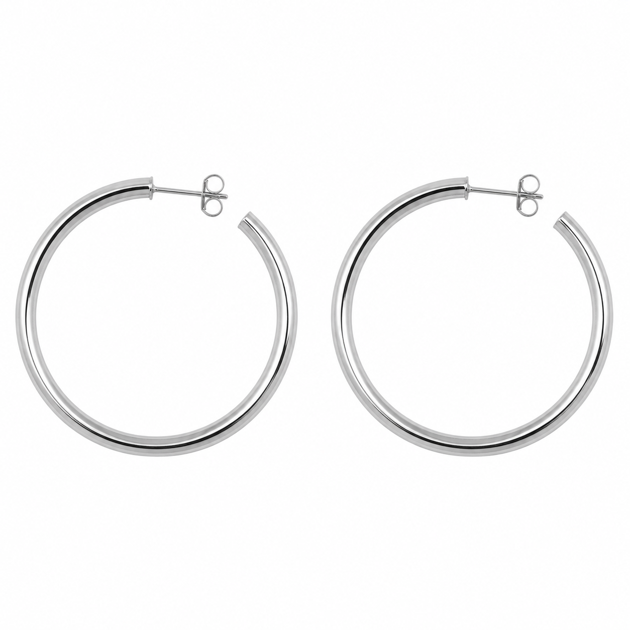 Sleek Polished Hoop Earrings