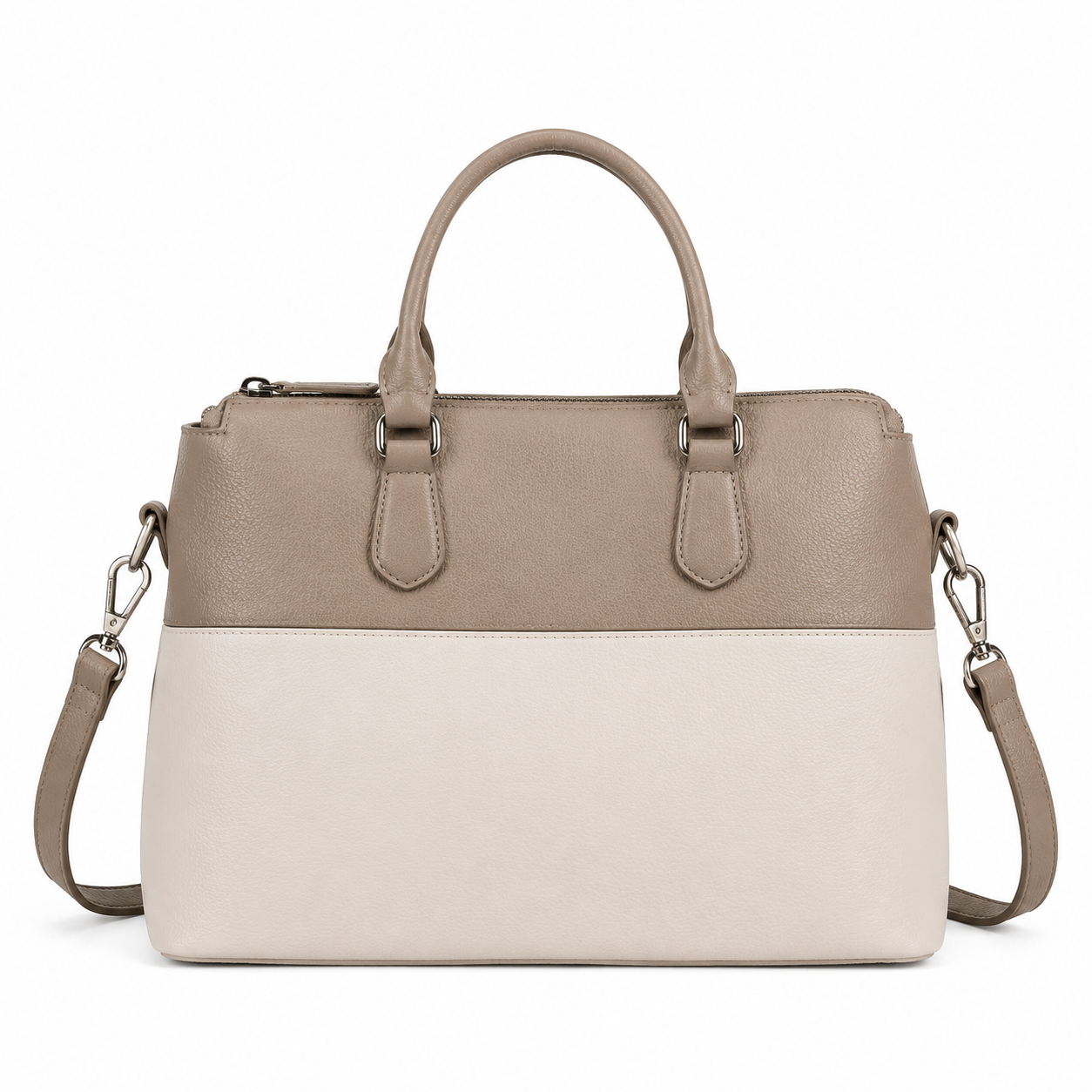 Two-Tone Structured Handbag, 35 cm