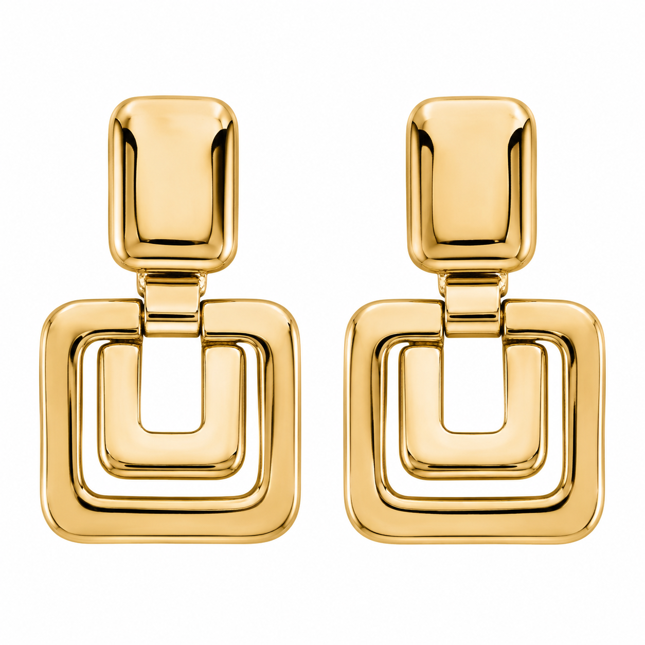 Vintage Geometric Clip-On Earrings