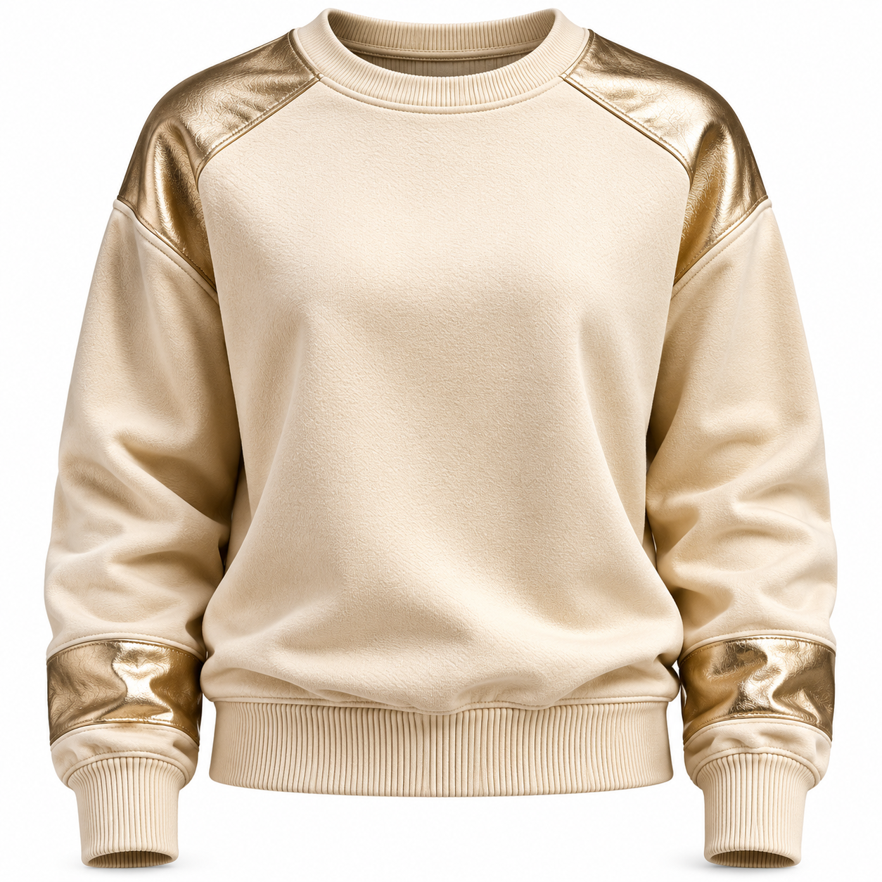 Metallic Patchwork Casual Sweatshirt
