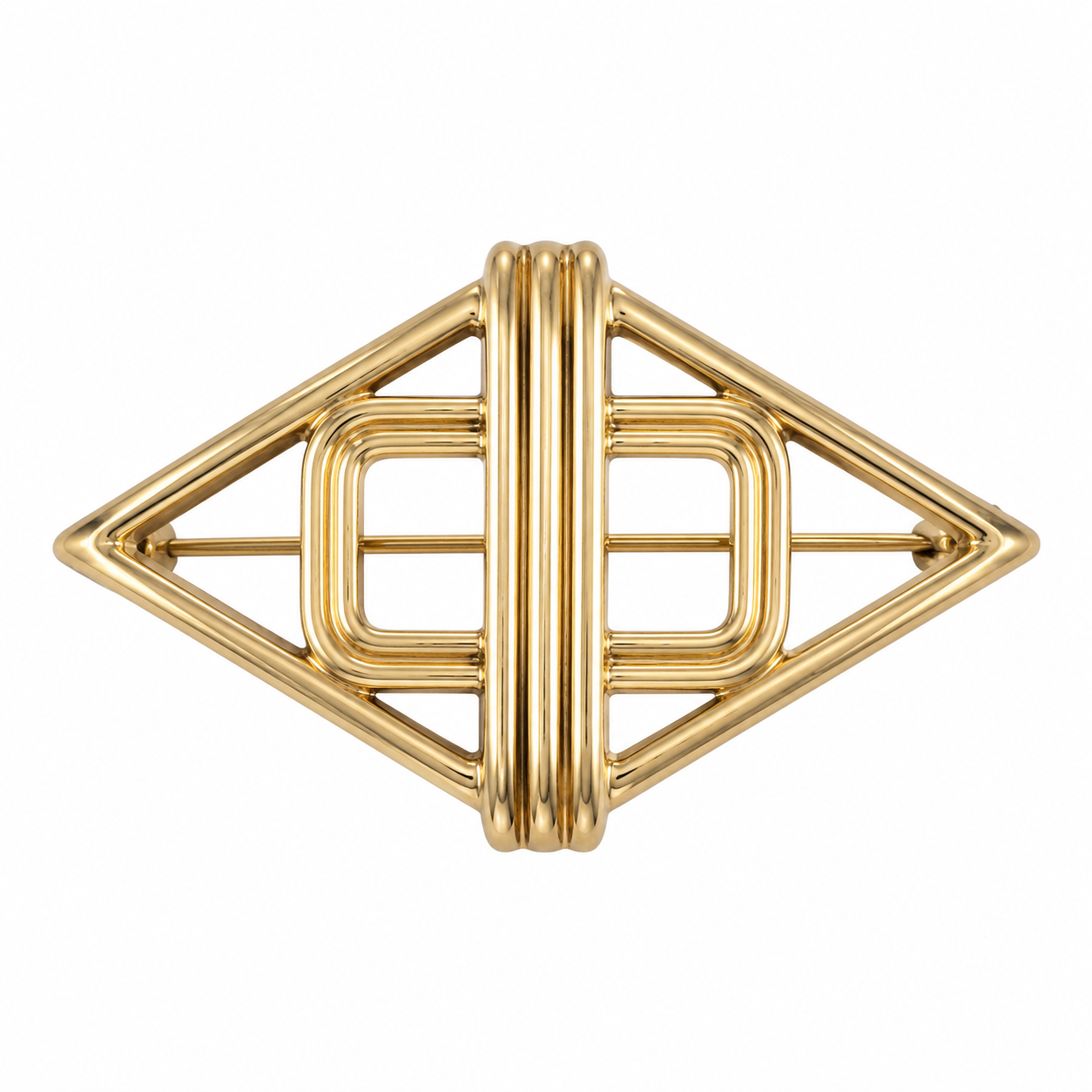 Vintage Geometric Metal Brooch