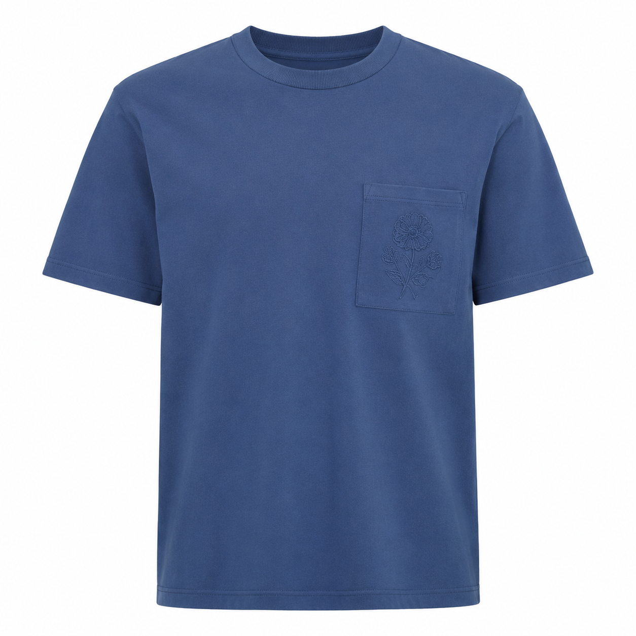 Embroidered Pocket Detail Short-Sleeve T-Shirt