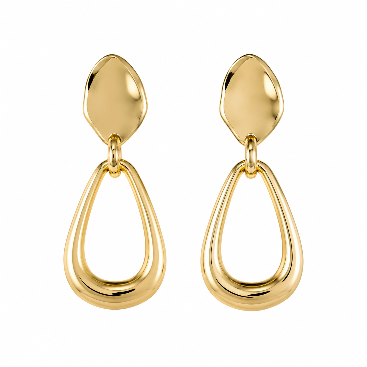 Geometric Metal Drop Earrings