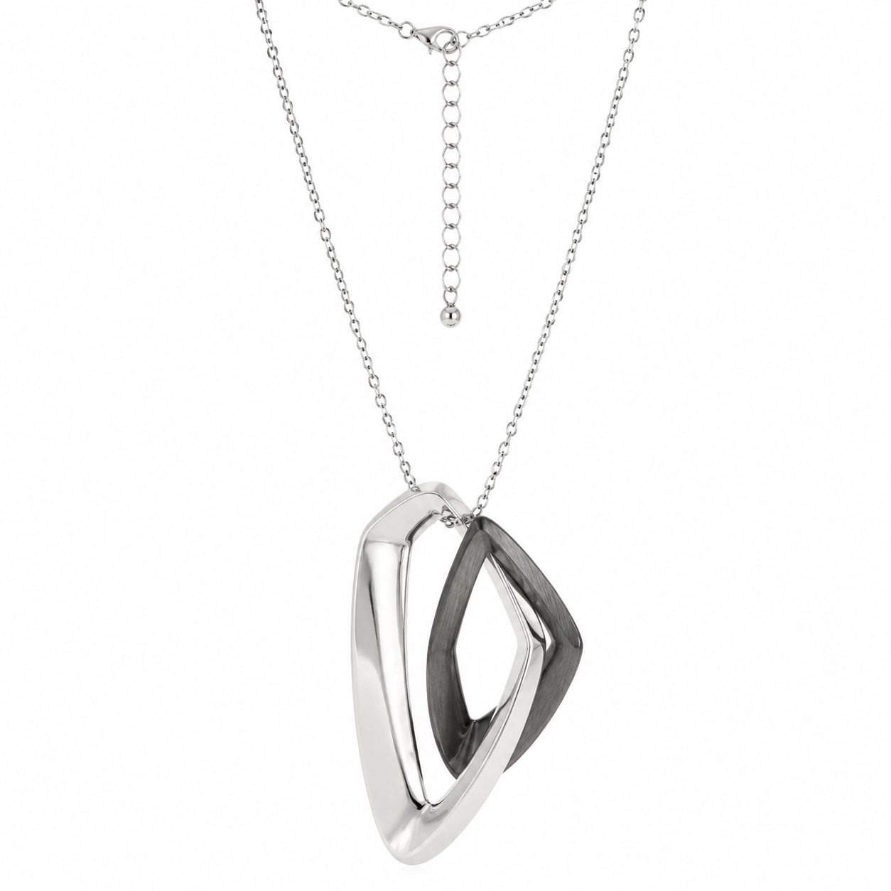 Geometric Inset Metal Necklace