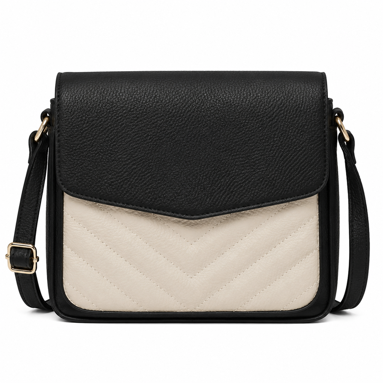 Minimal Slim Crossbody with Contrast Blocking