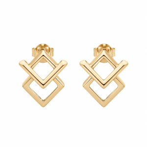 Geometric Metal Stud Earrings