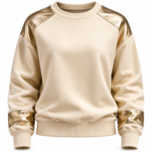 Metallic Patchwork Casual Sweatshirt
