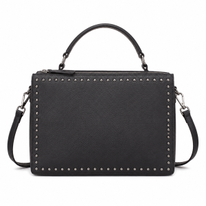 Reimagining a Structured Top-Handle Bag with Metal Studs