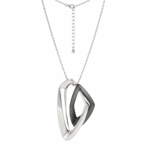 Geometric Inset Metal Necklace