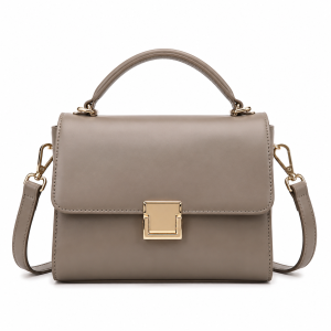 Minimal Pocket-Clasp Top-Handle Bag
