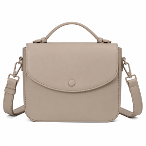 Slim Rectangular Crossbody Bag with Curved Flap